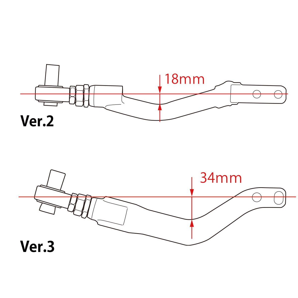 D-MAX D1SPEC Tension Rod Offset Ver.3 C35 miniatura 5