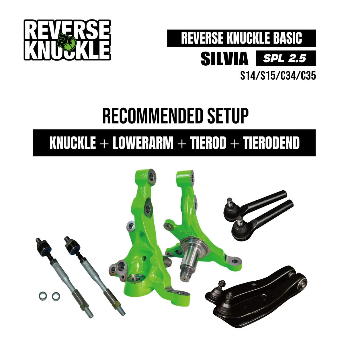 Kit completo BOOSTAR Reverse Knuckle SPL2.5 para Nissan Silvia S14 Kouki miniatura 1