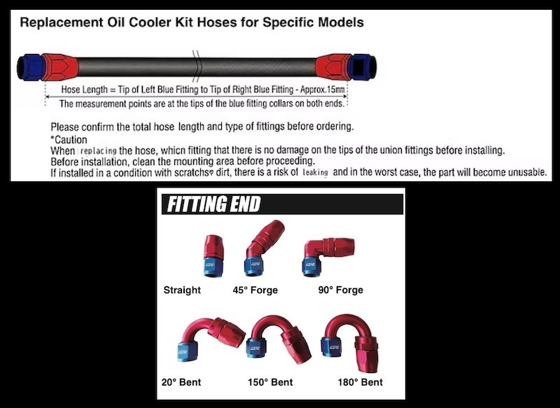 Replacement Hose Assemblies for Side Tank Oil Cooler Kits para Nissan Silvia S14 miniatura 2