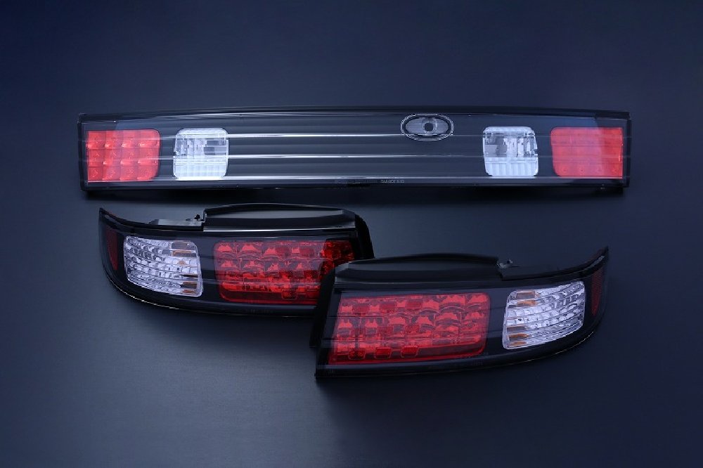 D-MAX Pilotos Traseros LED 3 Piezas Black Nissan Silvia S14 miniatura 1