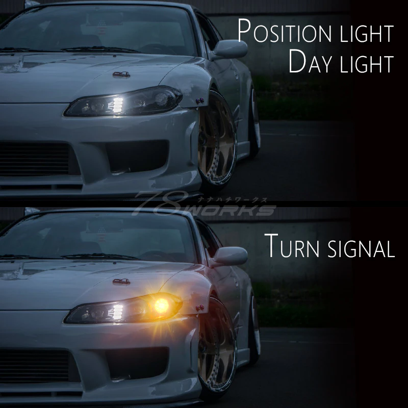 Faros 78Works Full LED Headlight V2 para Nissan Silvia S15 miniatura 2
