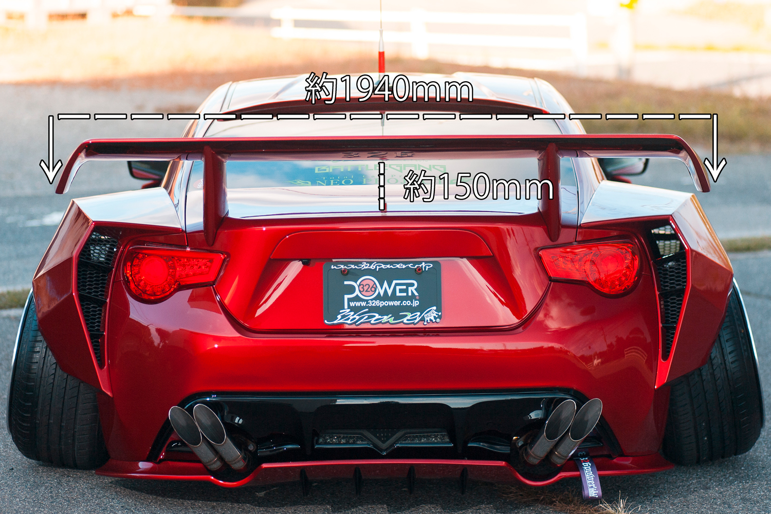 326POWER Manriki Wing Toyota 86 ZN6 / Subaru BRZ ZC6 miniatura 3