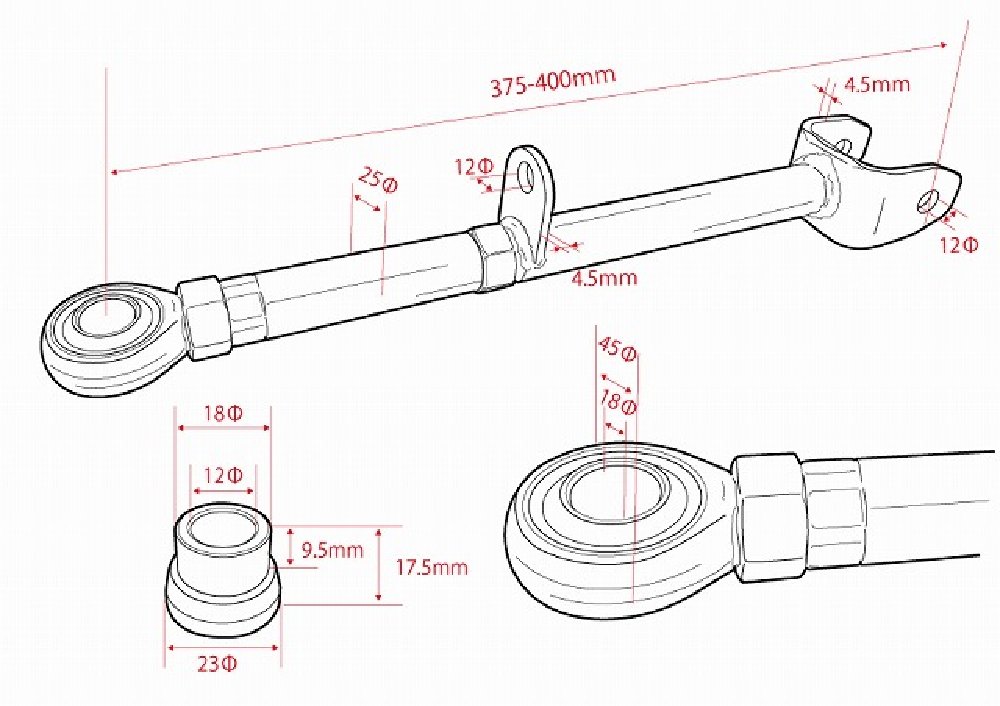 D-MAX D1SPEC Brazo Inferior Trasero de Rótula JZX miniatura 2