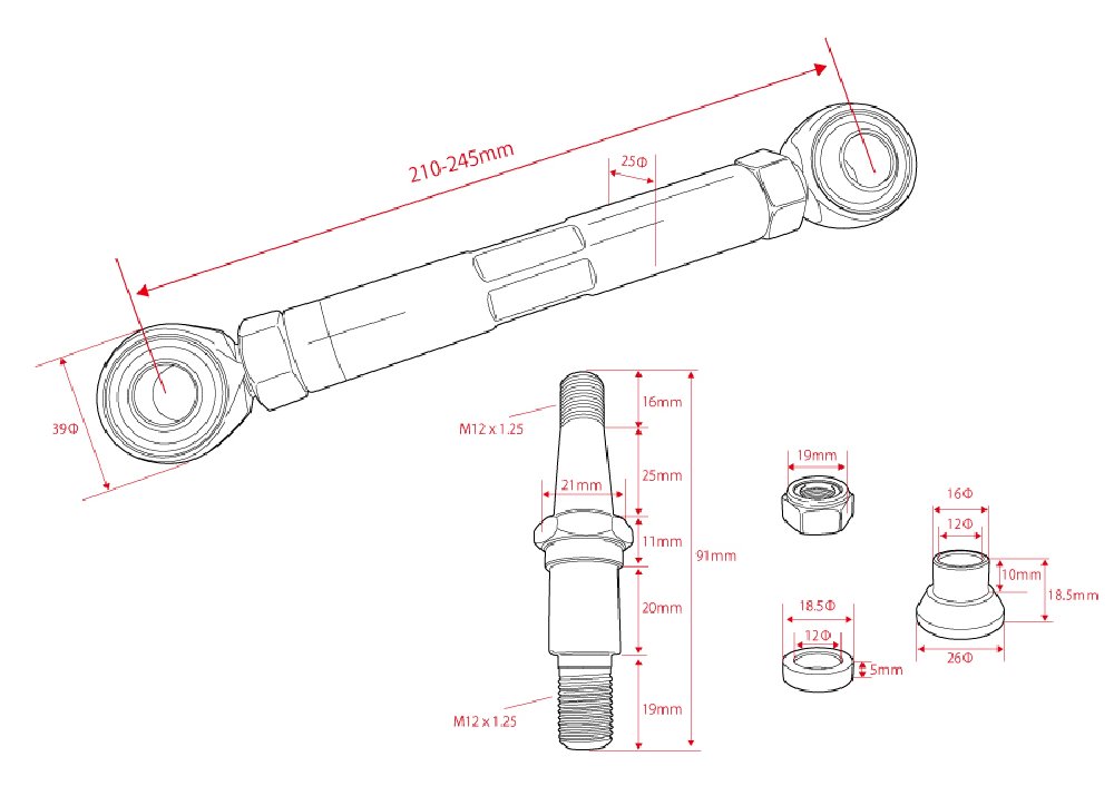 D-MAX D1SPEC Rear Pillow Toe Control Arm JZX miniatura 5
