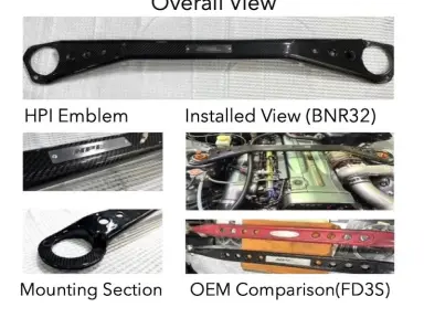 BNR32 Skyline GT-R Dry Carbon Tower Bar para Nissan Skyline GT-R BNR32